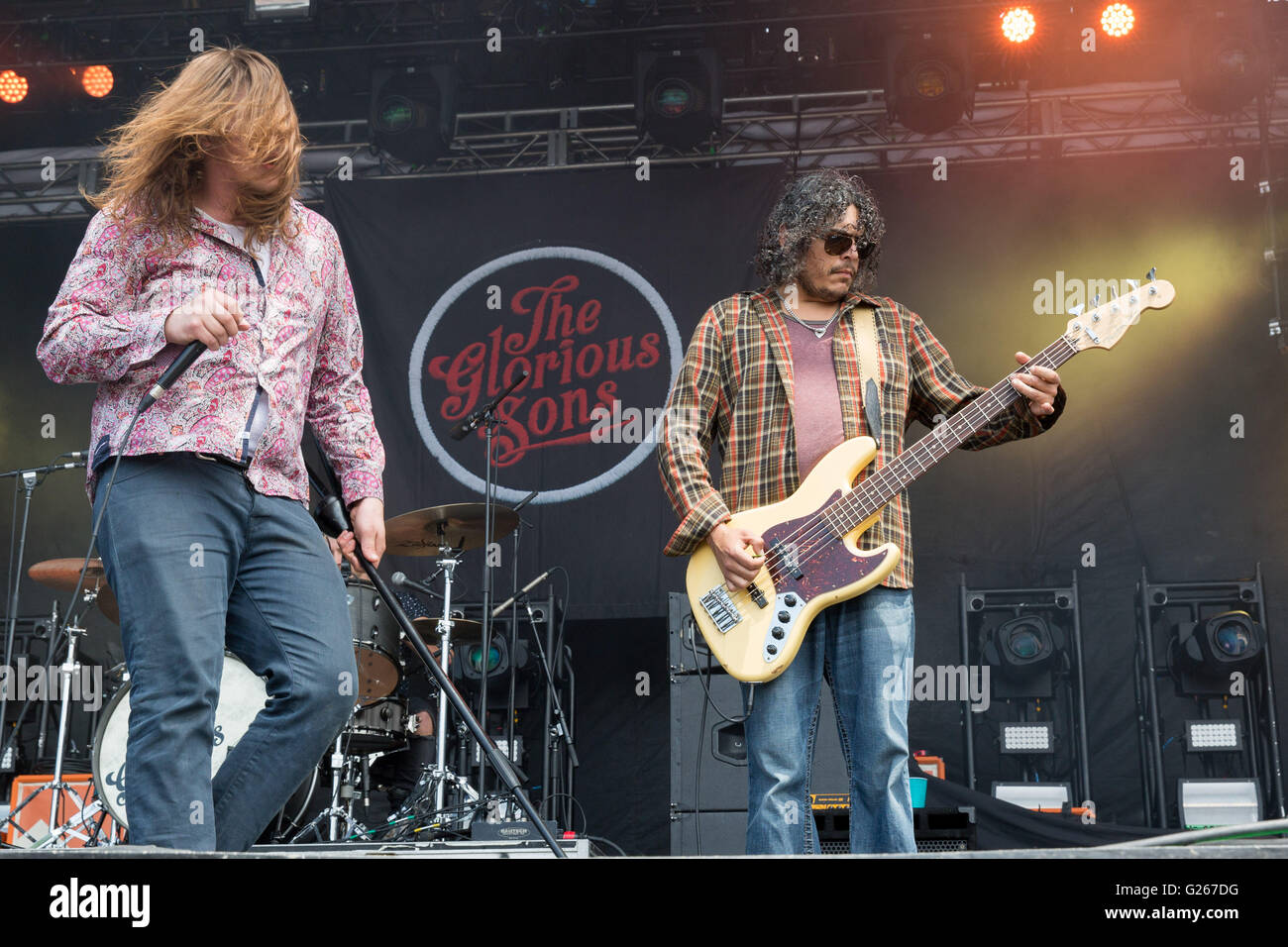 Columbus, Ohio, USA. 22nd May, 2016. BRETT EMMONS (L) and CHRIS HUOT of The Glorious Sons perform live during Rock on the Range music festival at Columbus Crew Stadium in Columbus, Ohio © Daniel DeSlover/ZUMA Wire/Alamy Live News Stock Photo