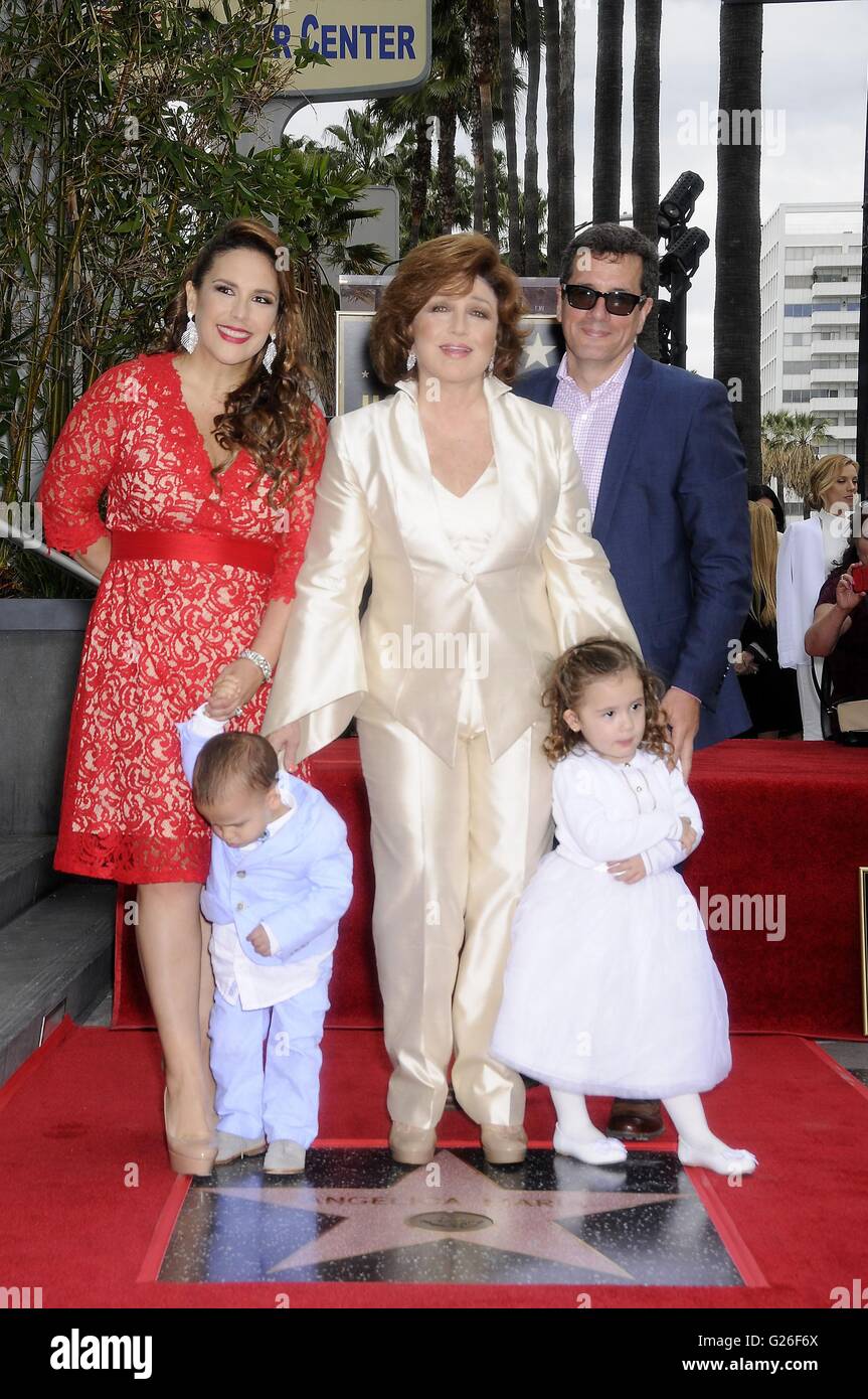 Los Angeles, CA, USA. 25th May, 2016. Angelica Vale, Daniel Nicolas Padron,  Angelica Maria, Otto Padron, Angelica Masiel Padron at the induction  ceremony for Star on the Hollywood Walk of Fame for