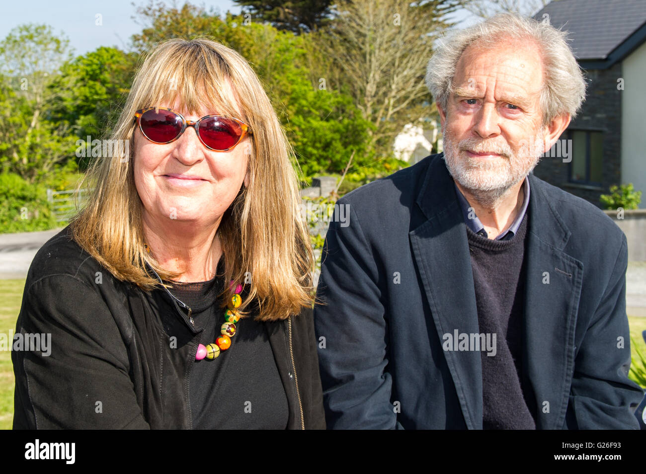 Schull, Ireland. 25th May, 2016.  Three times BAFTA Award winning producer Hilary Durman and Jeff Wright attended the launch party for the 8th Schull Fastnet Film Festival, held at  Grove House, Schull, Ireland on Wednesday 25th May. Credit: Andy Gibson/Alamy Live News. Stock Photo