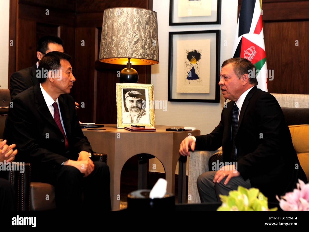 Amman Jordan 25th May 2016 King Abdullah Ii Of Jordan R Meets With China S State Councilor Wang Yong In Amman Jordan May 25 2016 King Abdullah Ii Of Jordan Stressed Jordan S Keenness<script async src=
