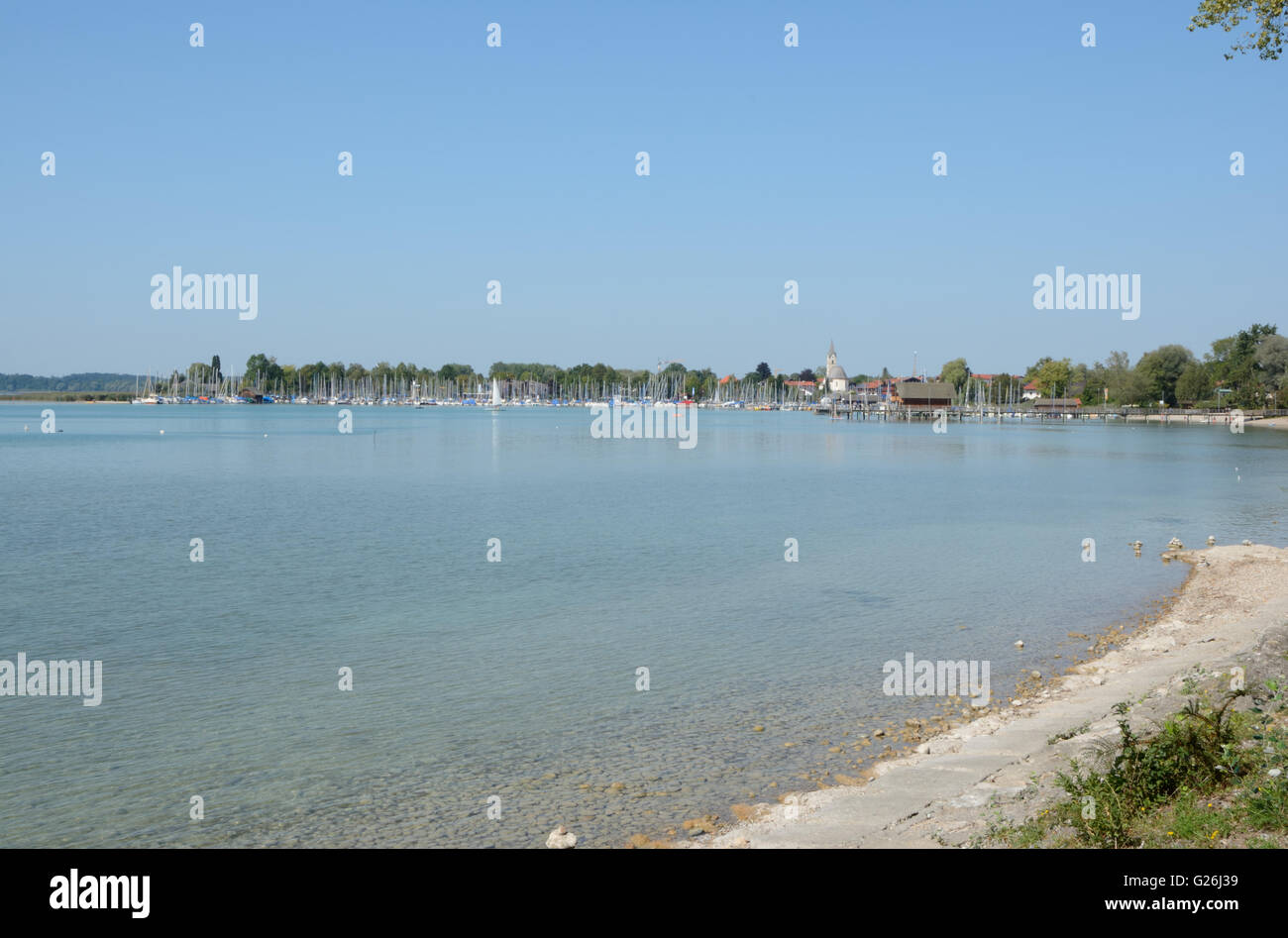 Chiemsee lake nearby Seebruck city in Germany Stock Photo