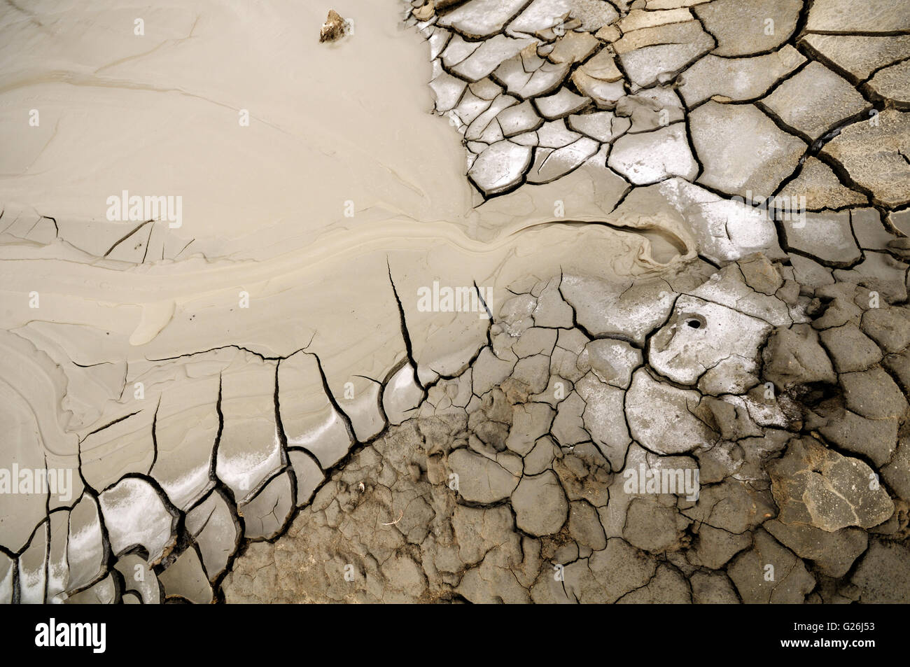 Mud flow in the Natural Reserve Macalube of Aragona, Sicily, Italy Stock Photo