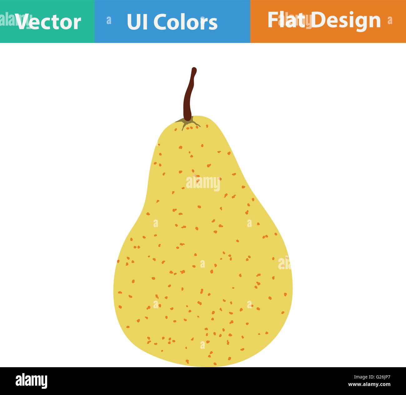 Flat design icon of Pear in ui colors. Vector illustration Stock Vector ...