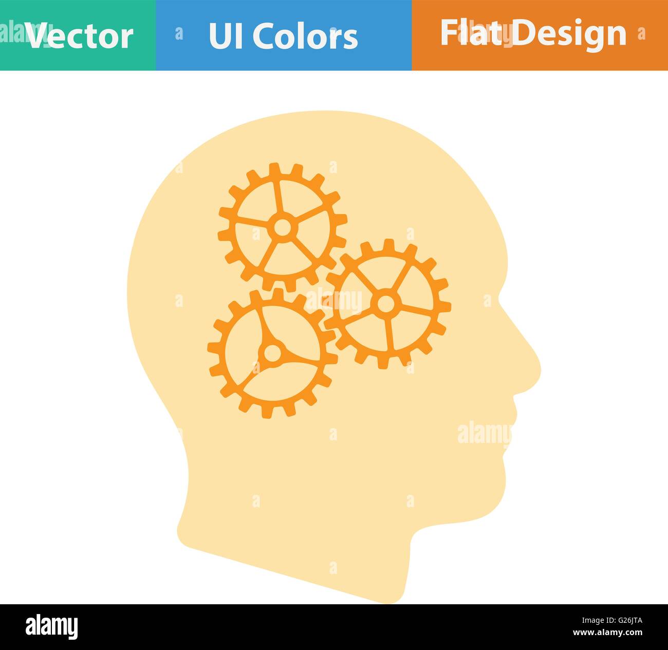 Flat design icon of Brainstorm in ui colors. Vector illustration Stock ...