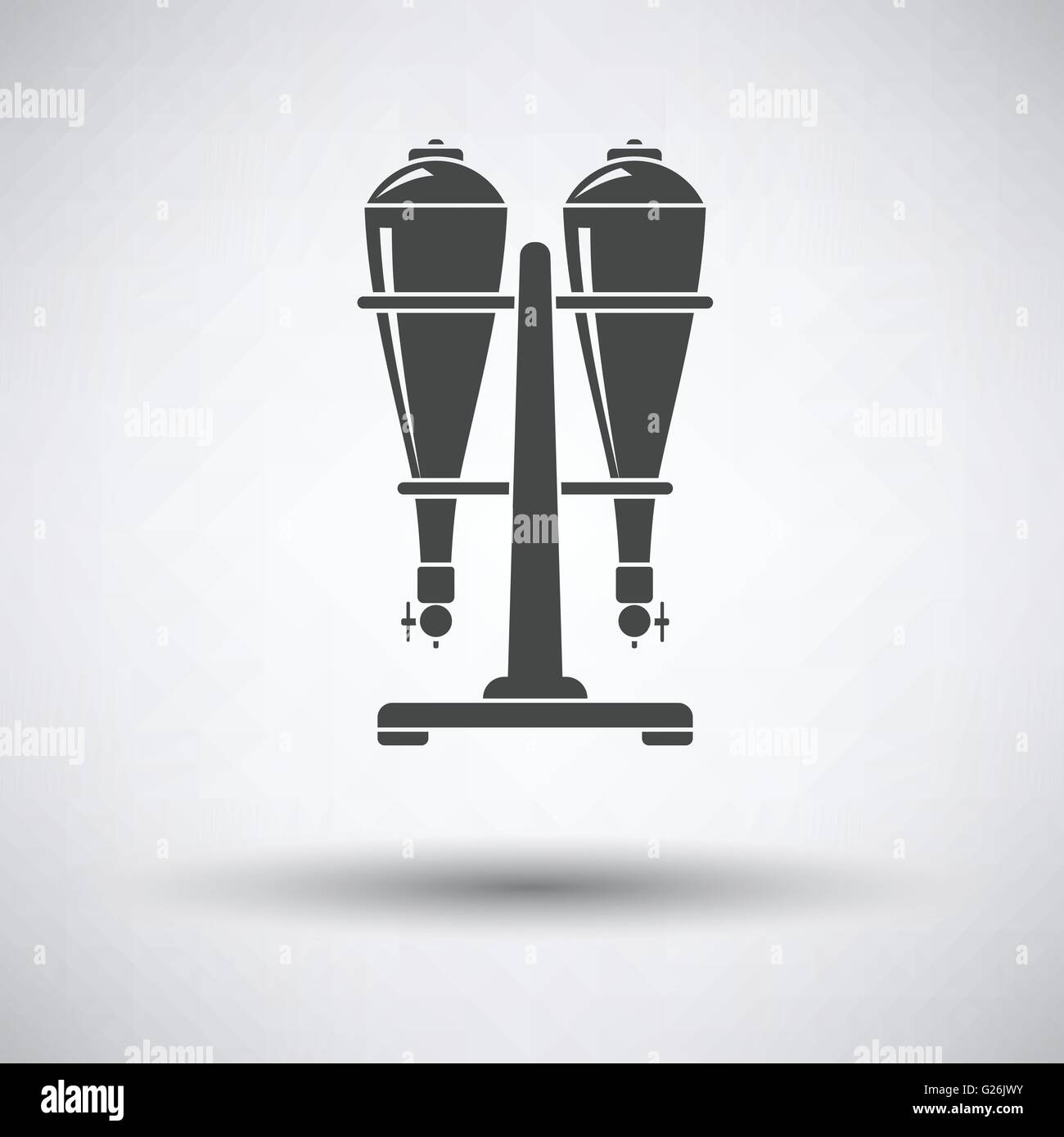 Soda siphon equipment icon on gray background with round shadow. Vector illustration. Stock Vector