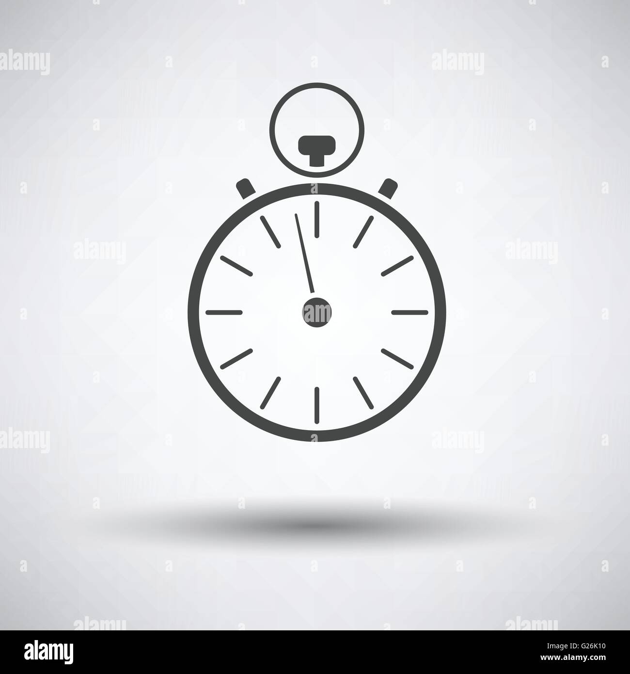 Stopwatch icon on gray background with round shadow. Vector ...