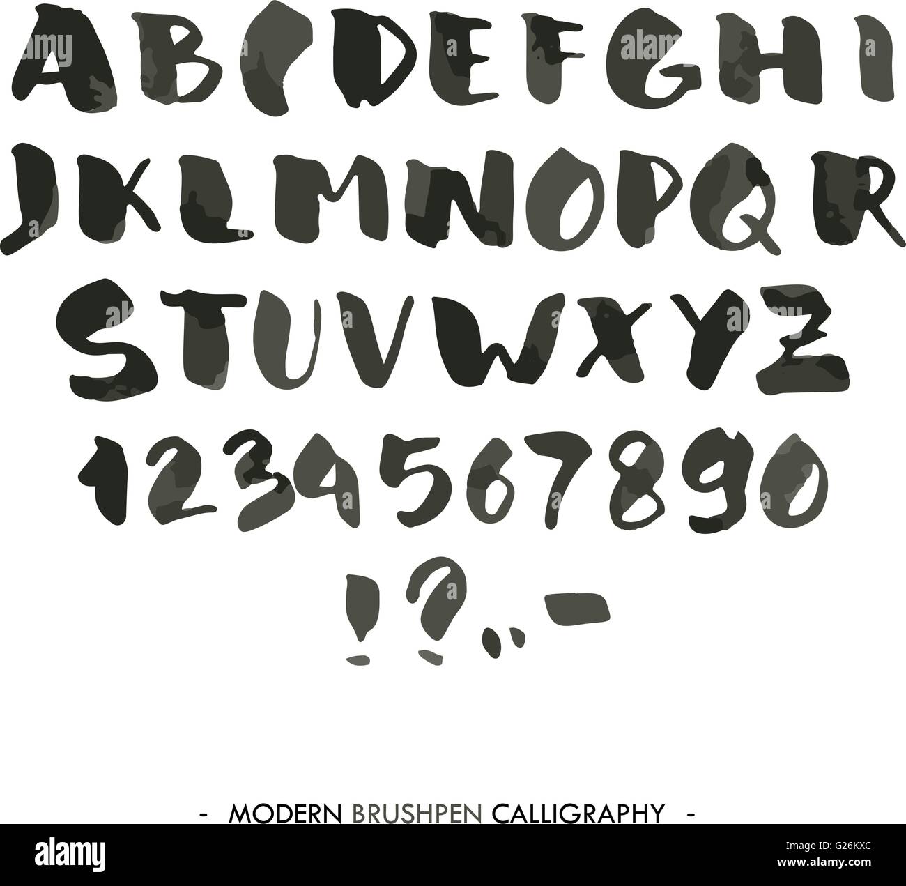 Modern ink Alphabet font Stock Vector Image & Art Alamy