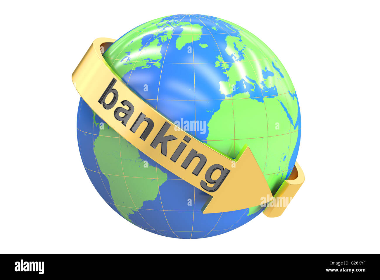 Global Banking, 3D rendering isolated on white background Stock Photo