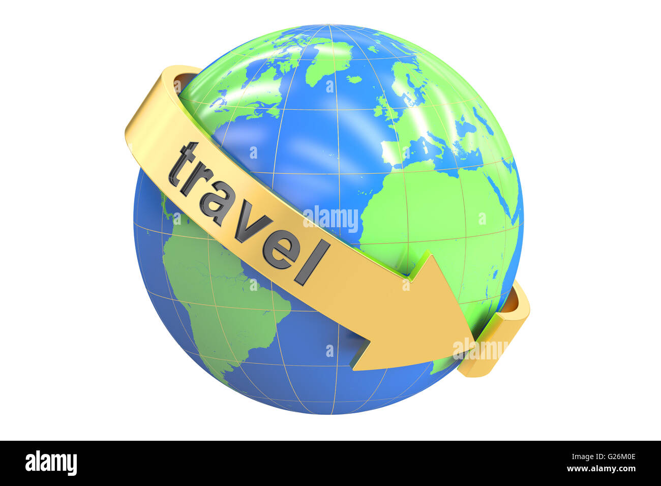 Travel Around the World concept, 3D rendering isolated on white background Stock Photo