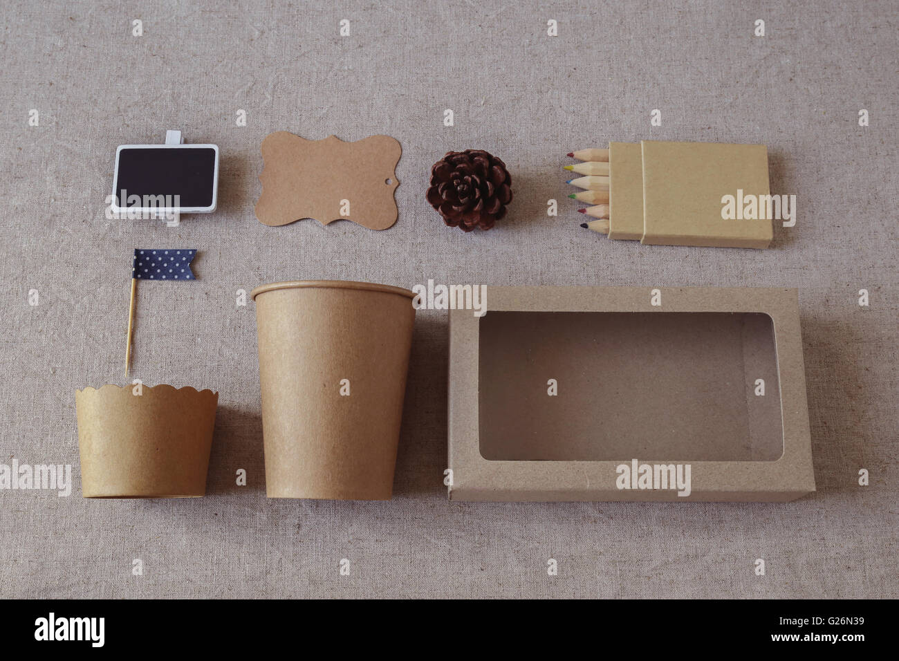 Identity branding eco mockup set, selective focus, toning Stock Photo