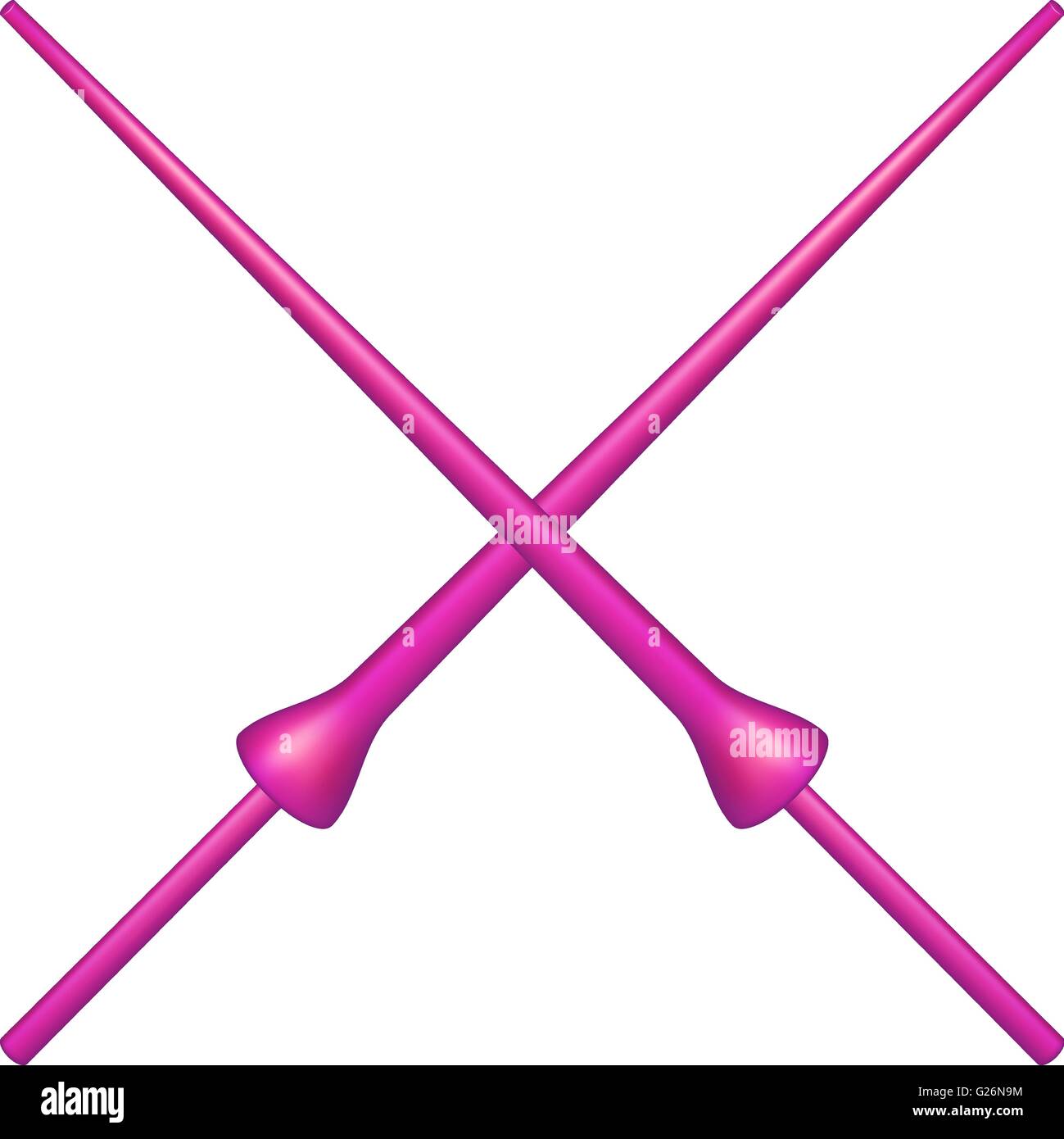 Two crossed lances in pink design Stock Vector