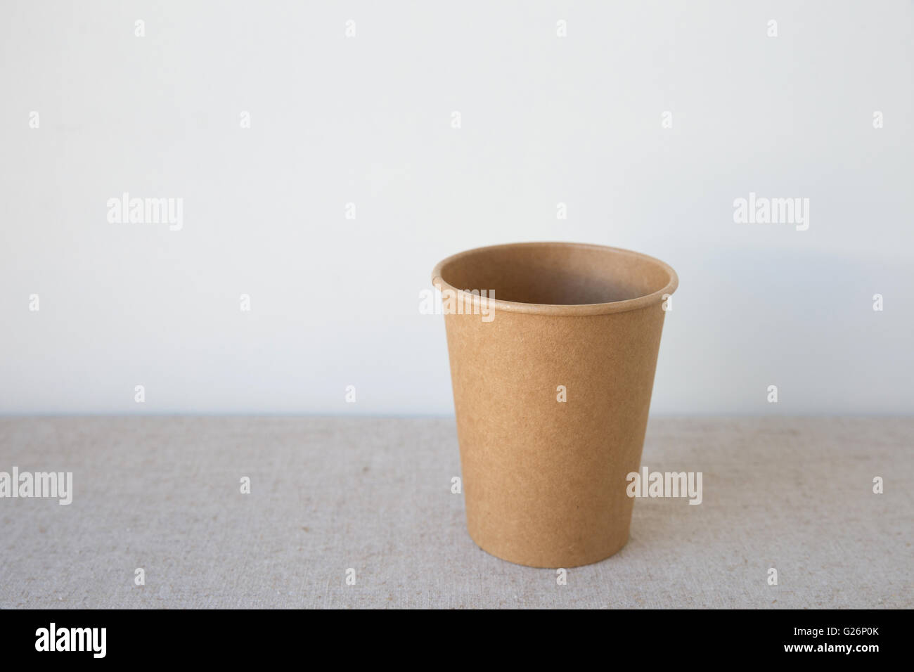 brown coffee paper cups, blank eco background Stock Photo - Alamy