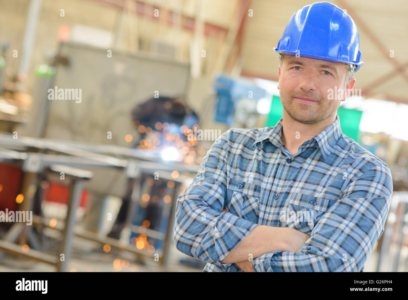 Portrait of workman Stock Photo Alamy