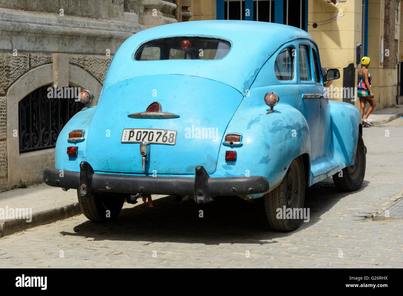 Vintage American car in Havana, Cuba Stock Photo
