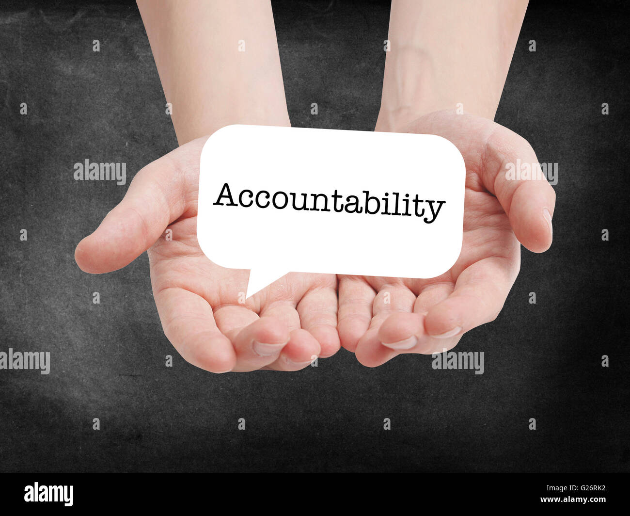 Accountability written on a speechbubble Stock Photo