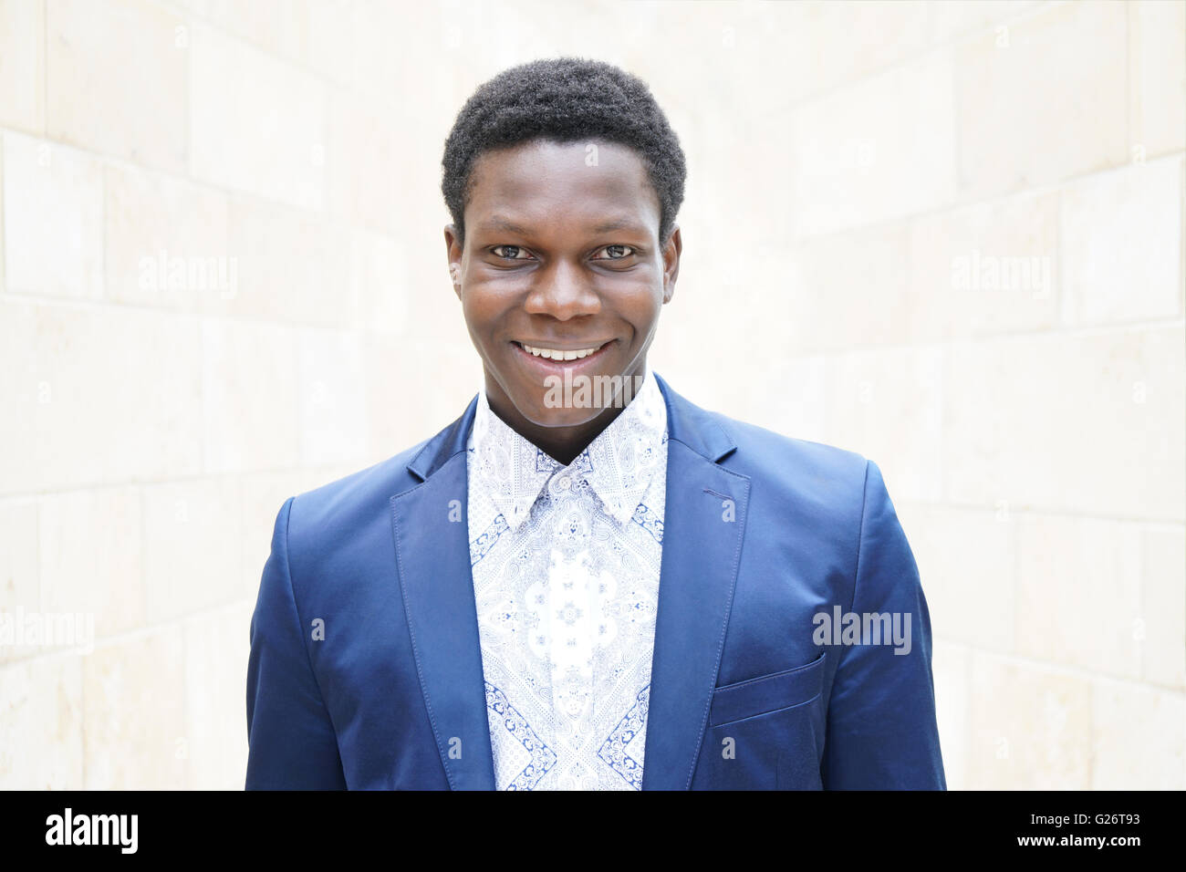 happy young man of african descent Stock Photo