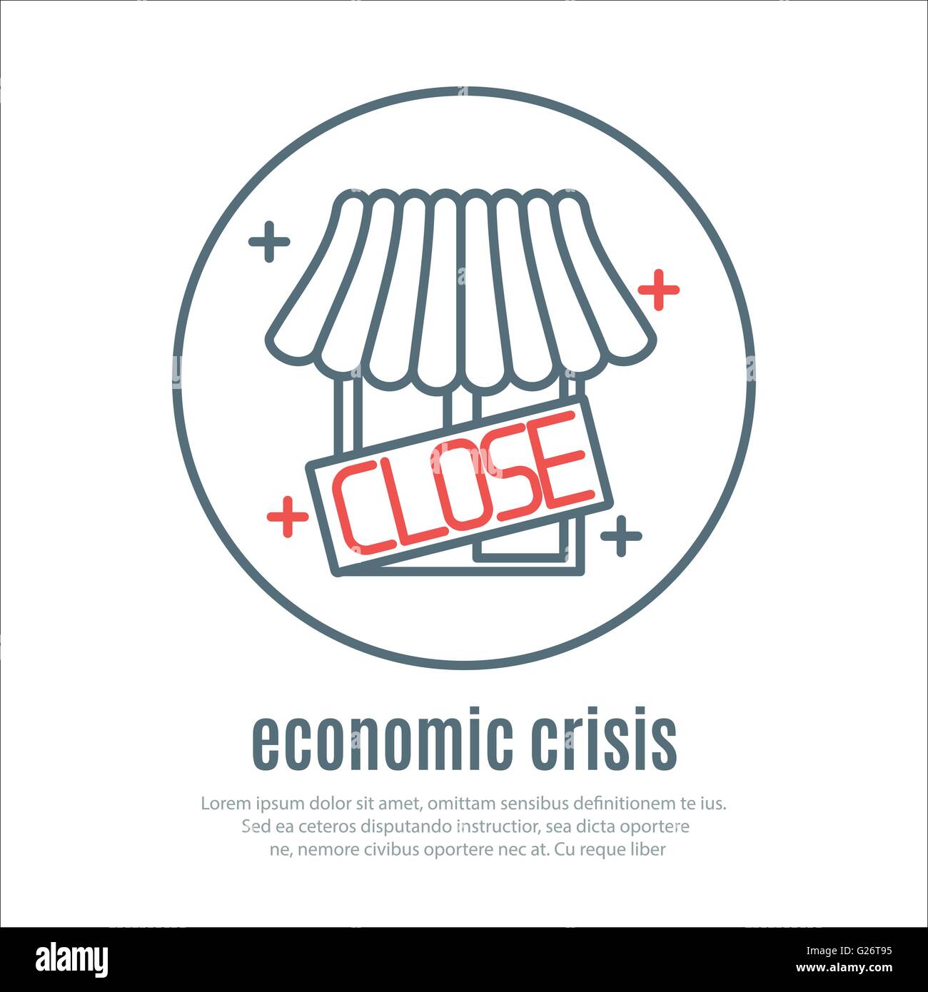 icon on a theme of economic crisis with market Stock Vector Image & Art ...