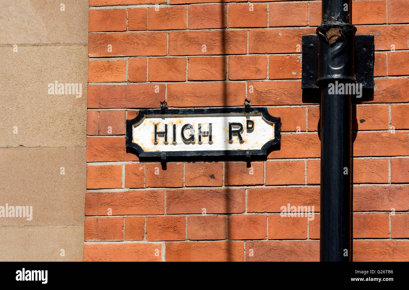 High Road sign, Beeston, Nottinghamshire, England, UK Stock Photo Alamy