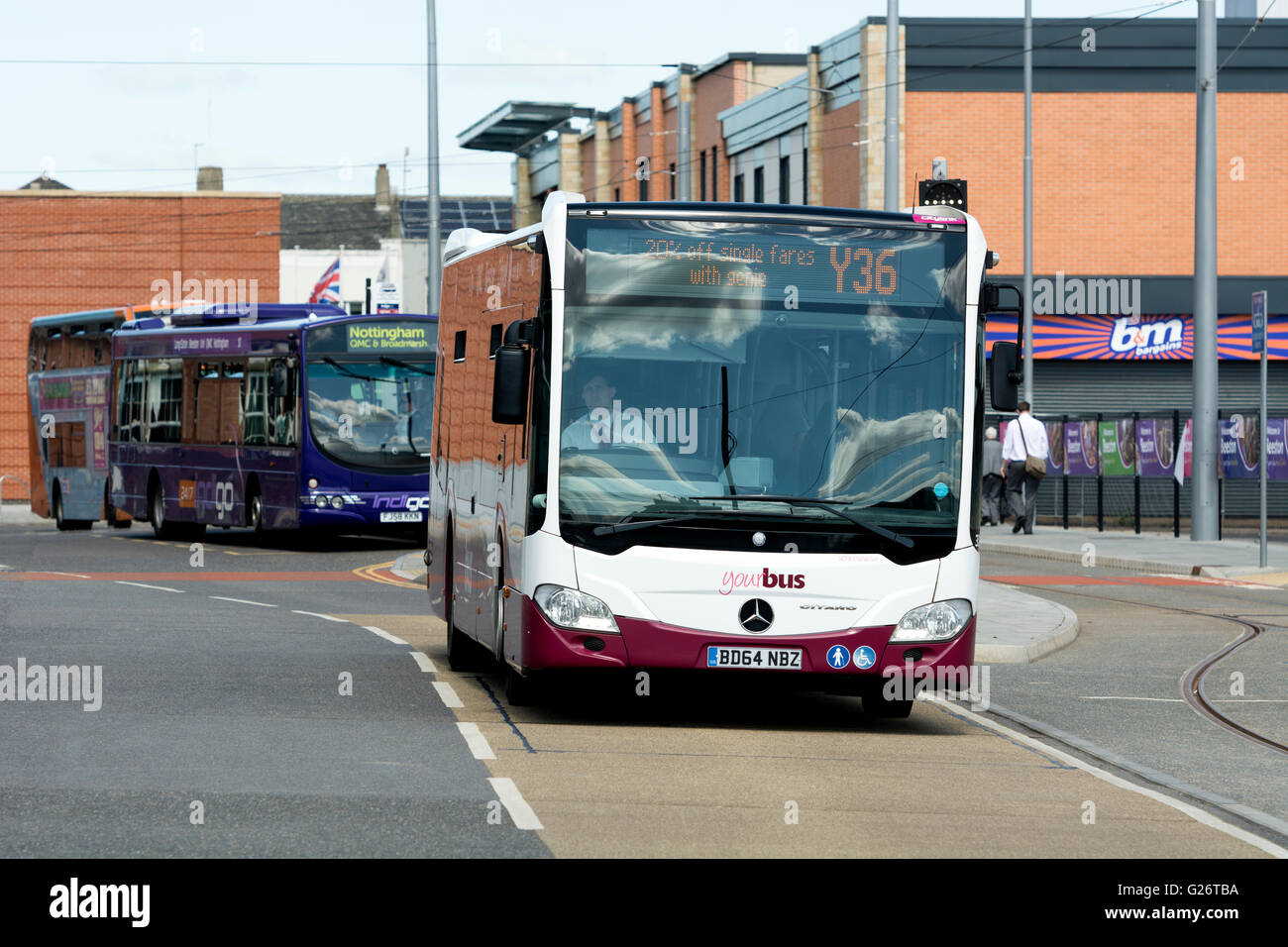 Buses at the Transport Interchange, Beeston, Nottinghamshire, England, UK Stock Photo