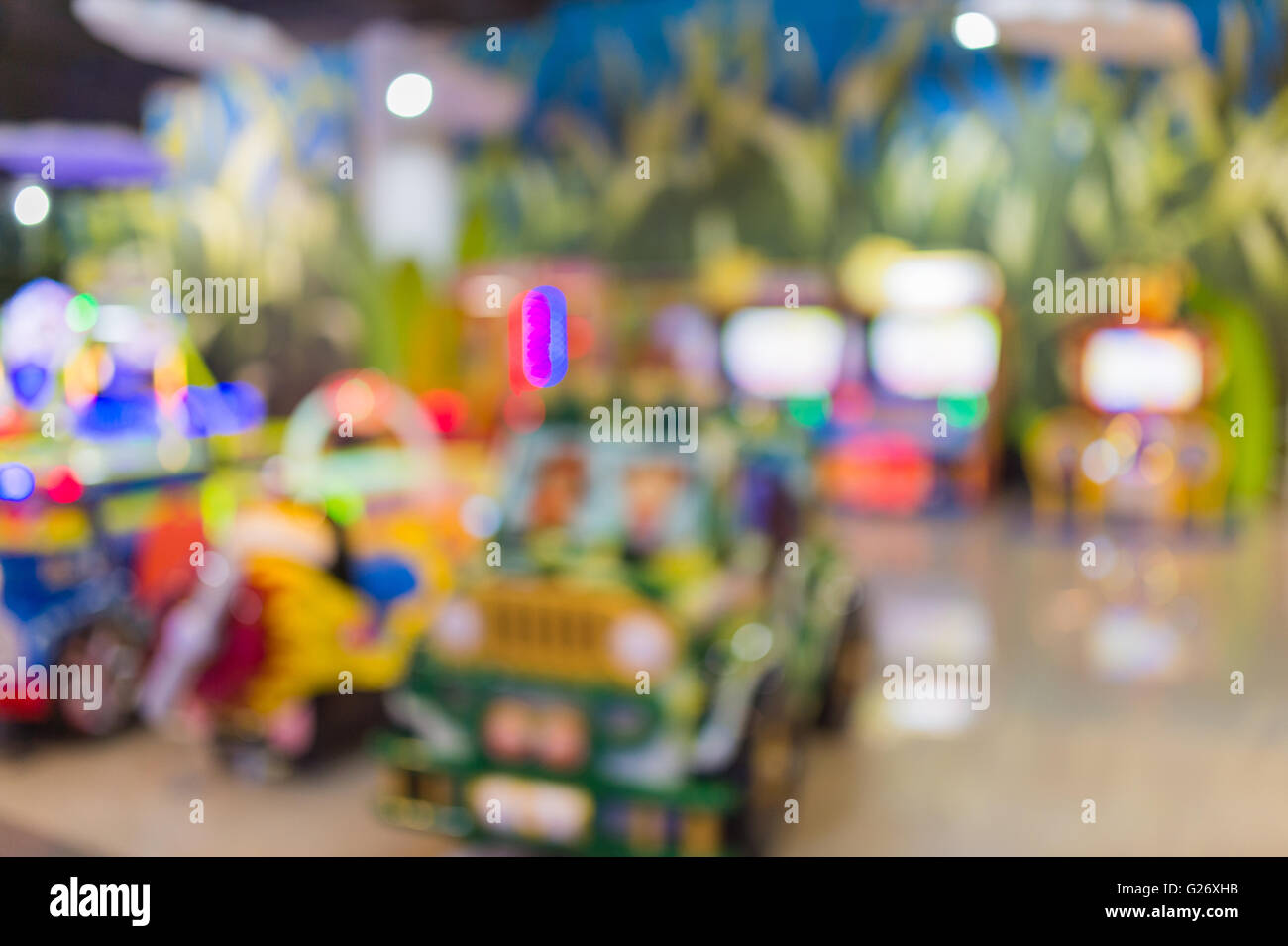 Blur image of playground in the mall use for background Stock Photo - Alamy
