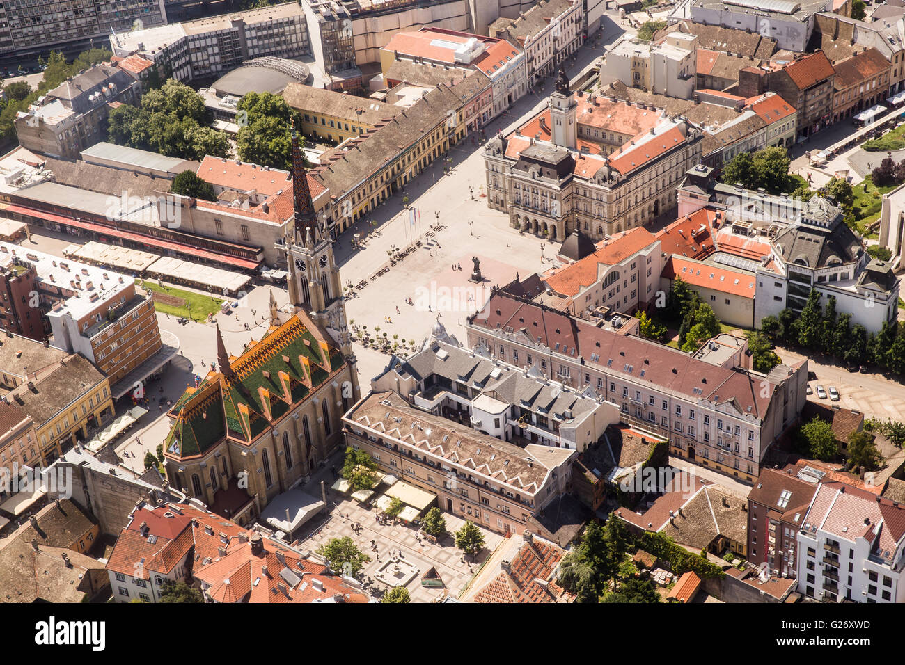 Novi Sad photographed from air by day Stock Photo Alamy