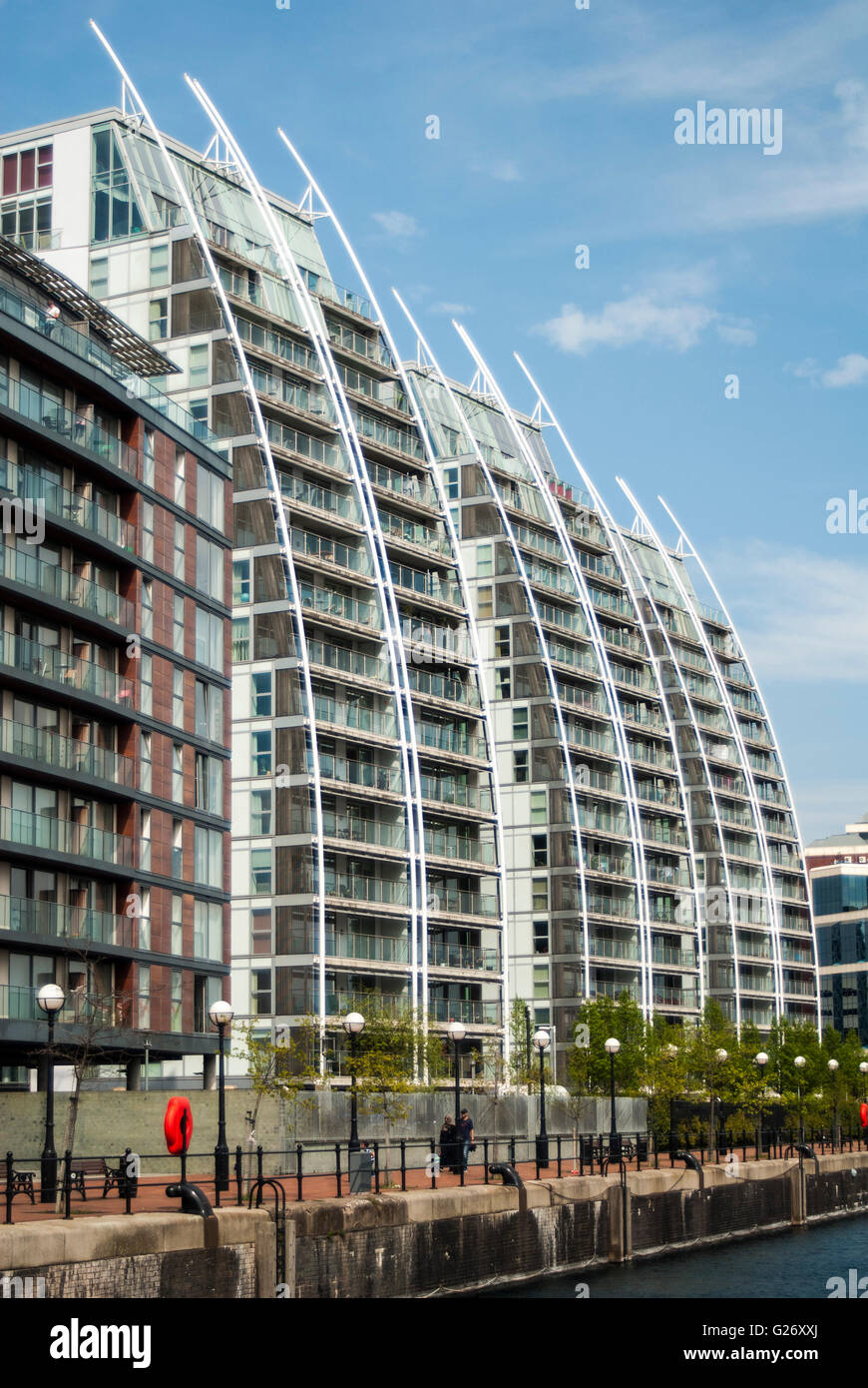 Salford Quays Private apartments looking over waterfront at Media