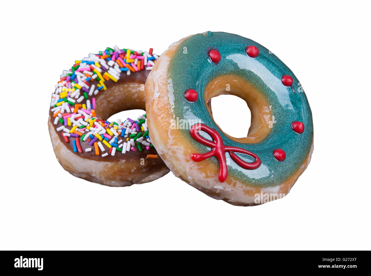 Donut with sprinkles isolated on white background Stock Photo - Alamy