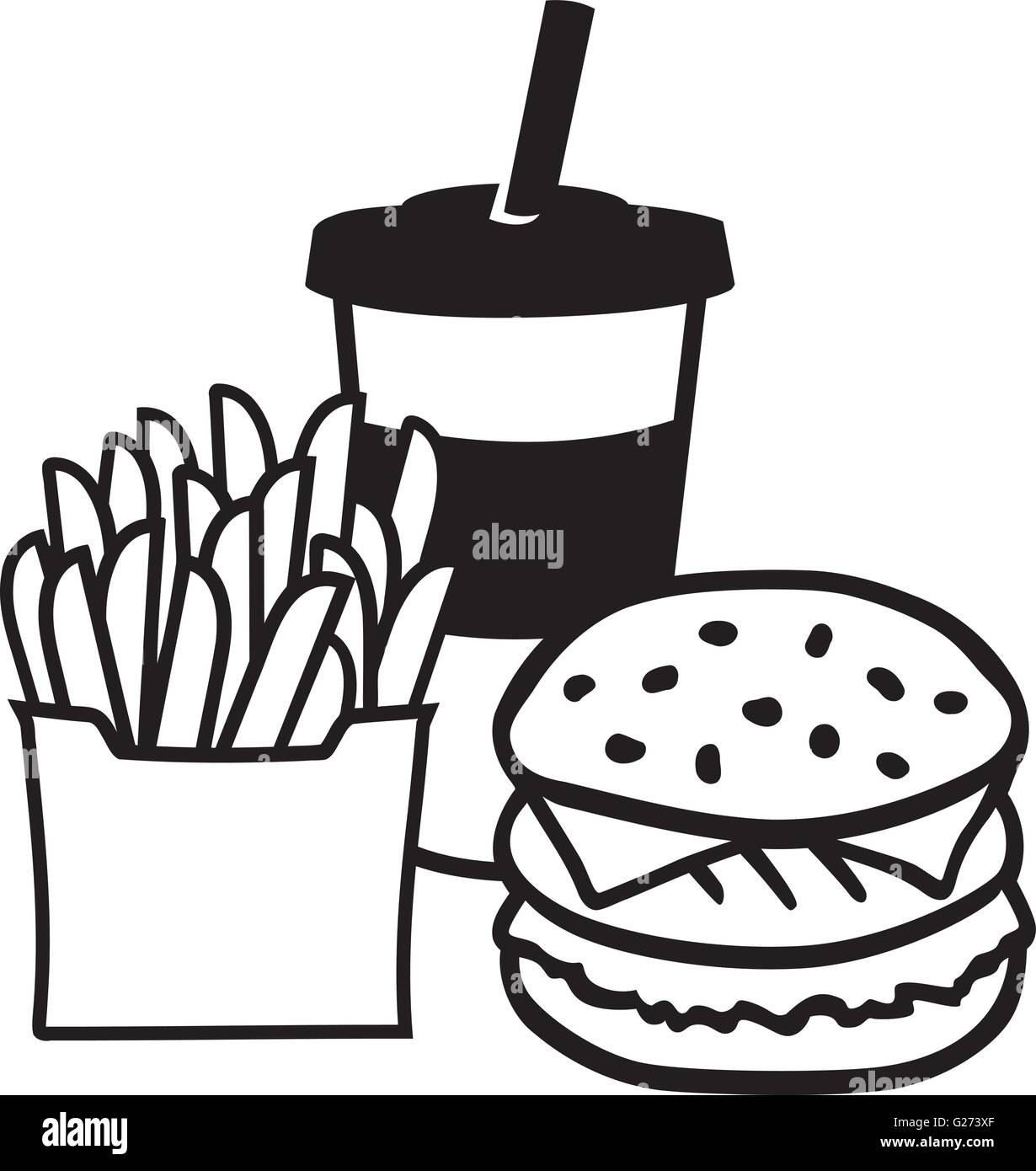 Fast Food Burger Fries Softdrink Stock Vector Image & Art - Alamy