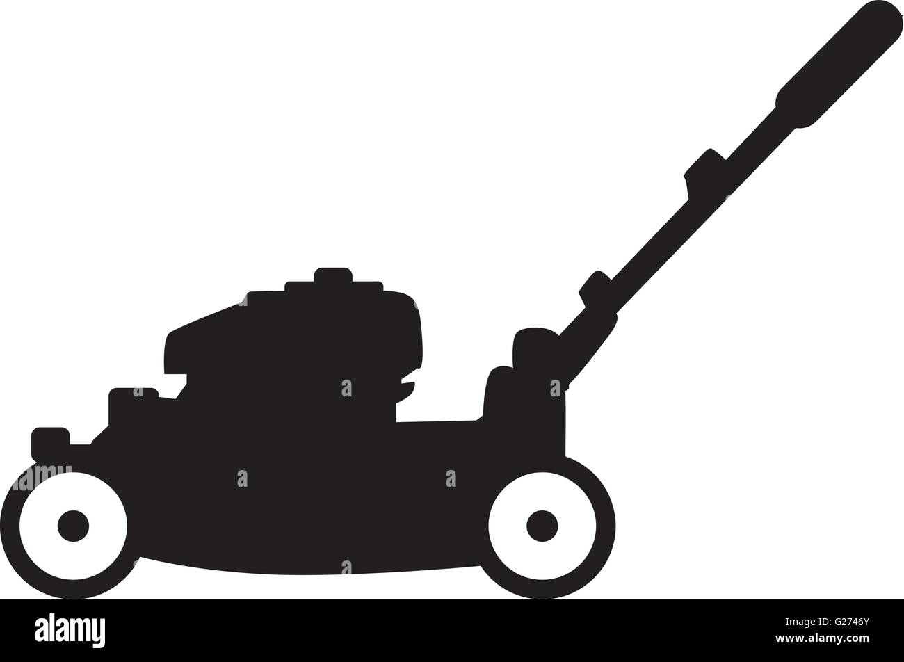 Lawn mower silhouette Stock Vector Art &amp; Illustration, Vector Image