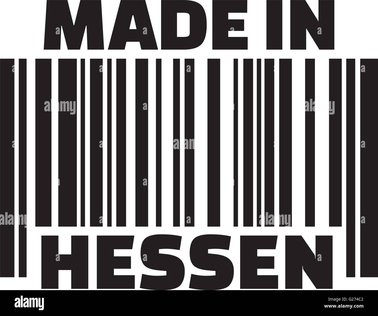 Made in Hesse barcode german Stock Vector