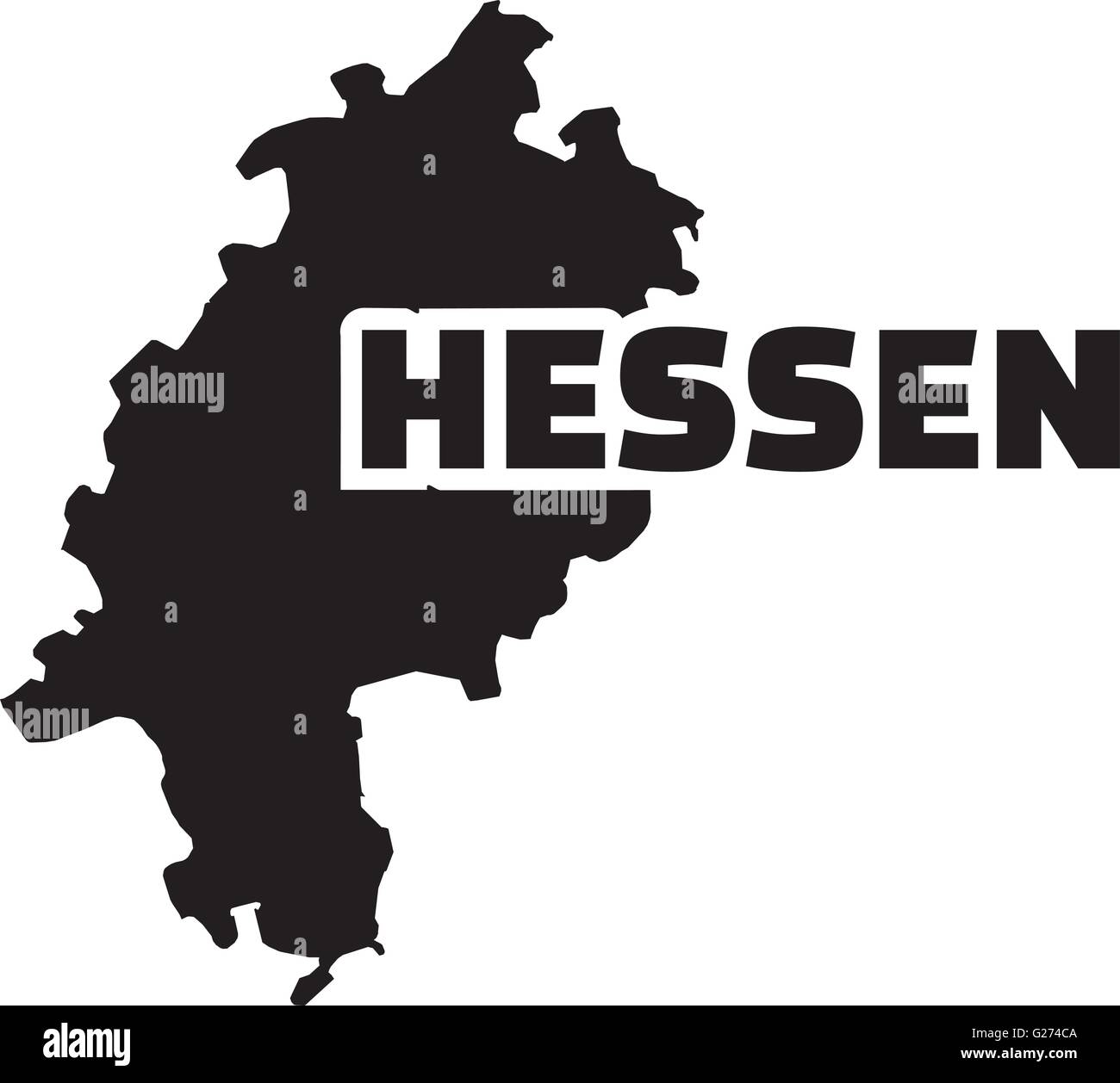 Hesse map with german title Stock Vector