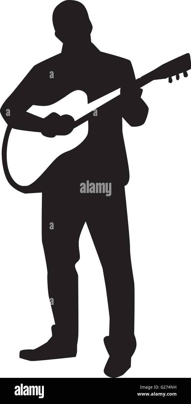 Acoustic guitar player Stock Vector