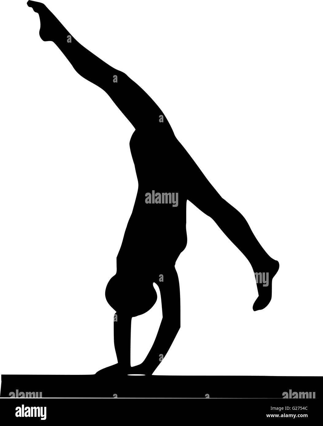 Gymnastics balance beam Black and White Stock Photos & Images Alamy