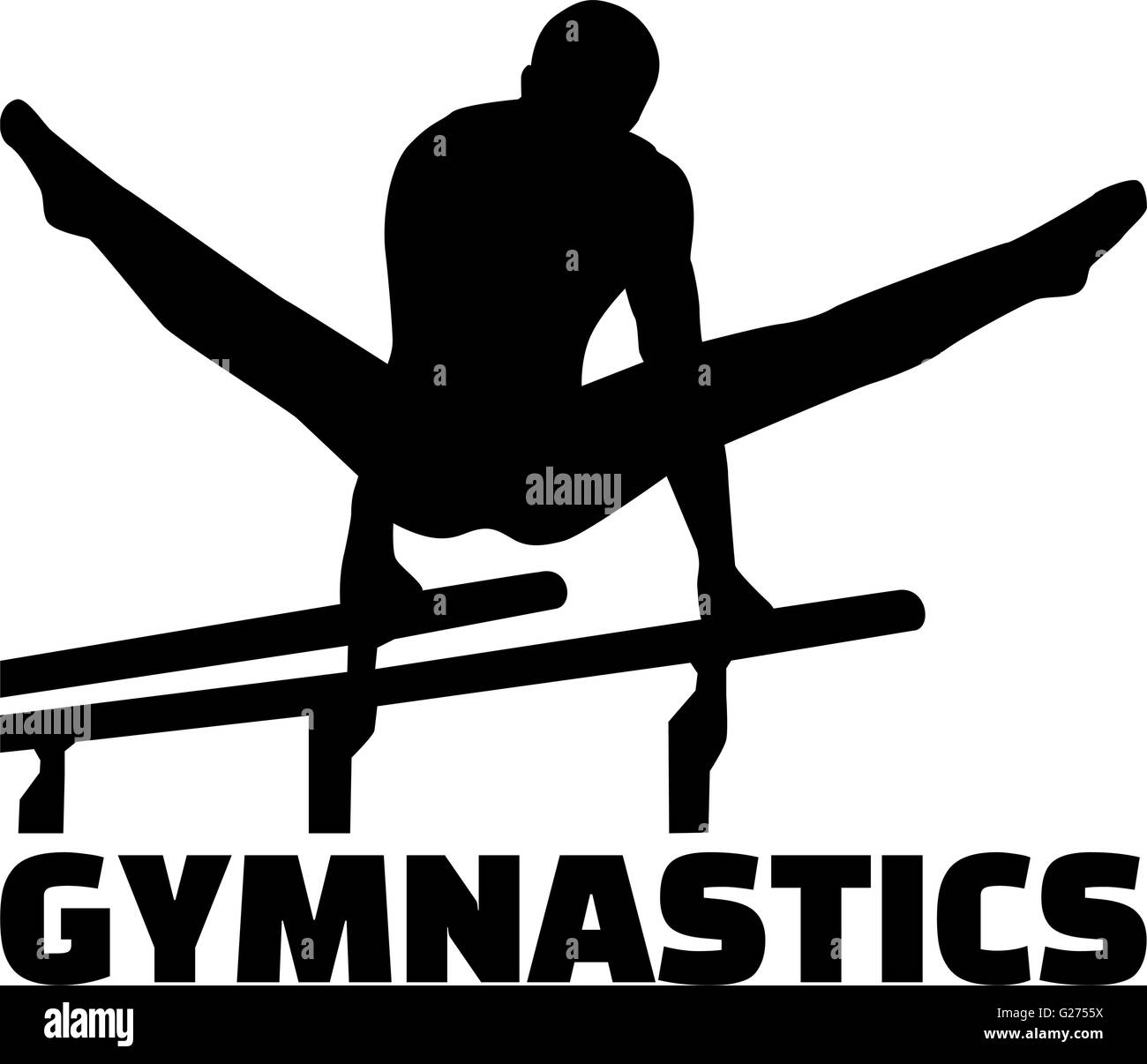 Gymnastics parallel bars exercise vector hi-res stock photography and ...