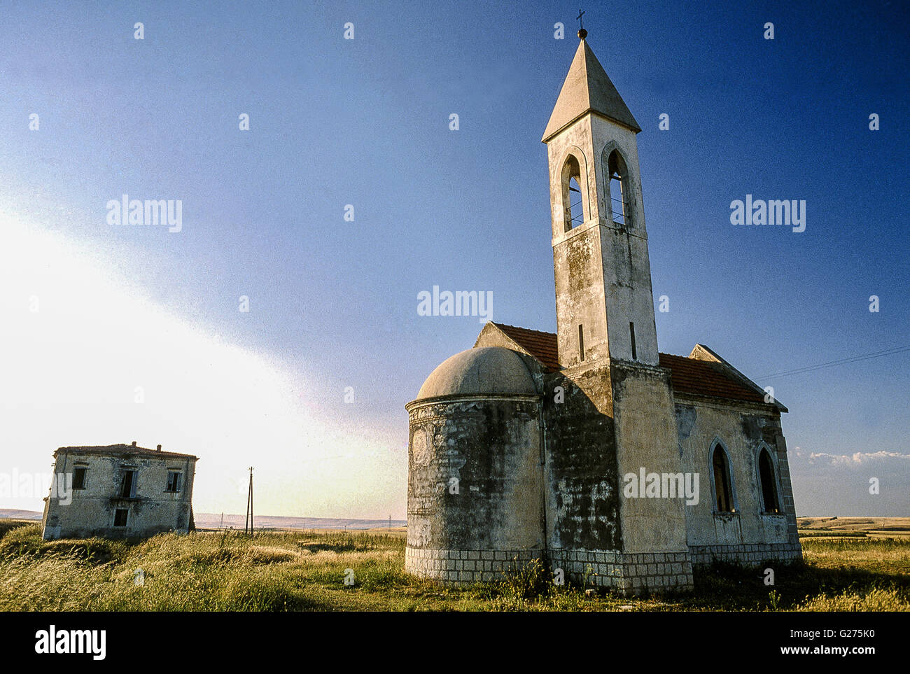 rural church near Venosa Basilicata, Italy Stock Photo