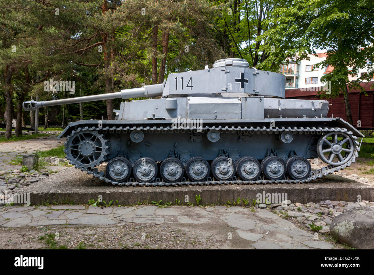 Museum of SNP Tank Tiger IV German Panzer PzKpfw. IV J Banska Bystrica, Slovakia, Europe Stock Photo