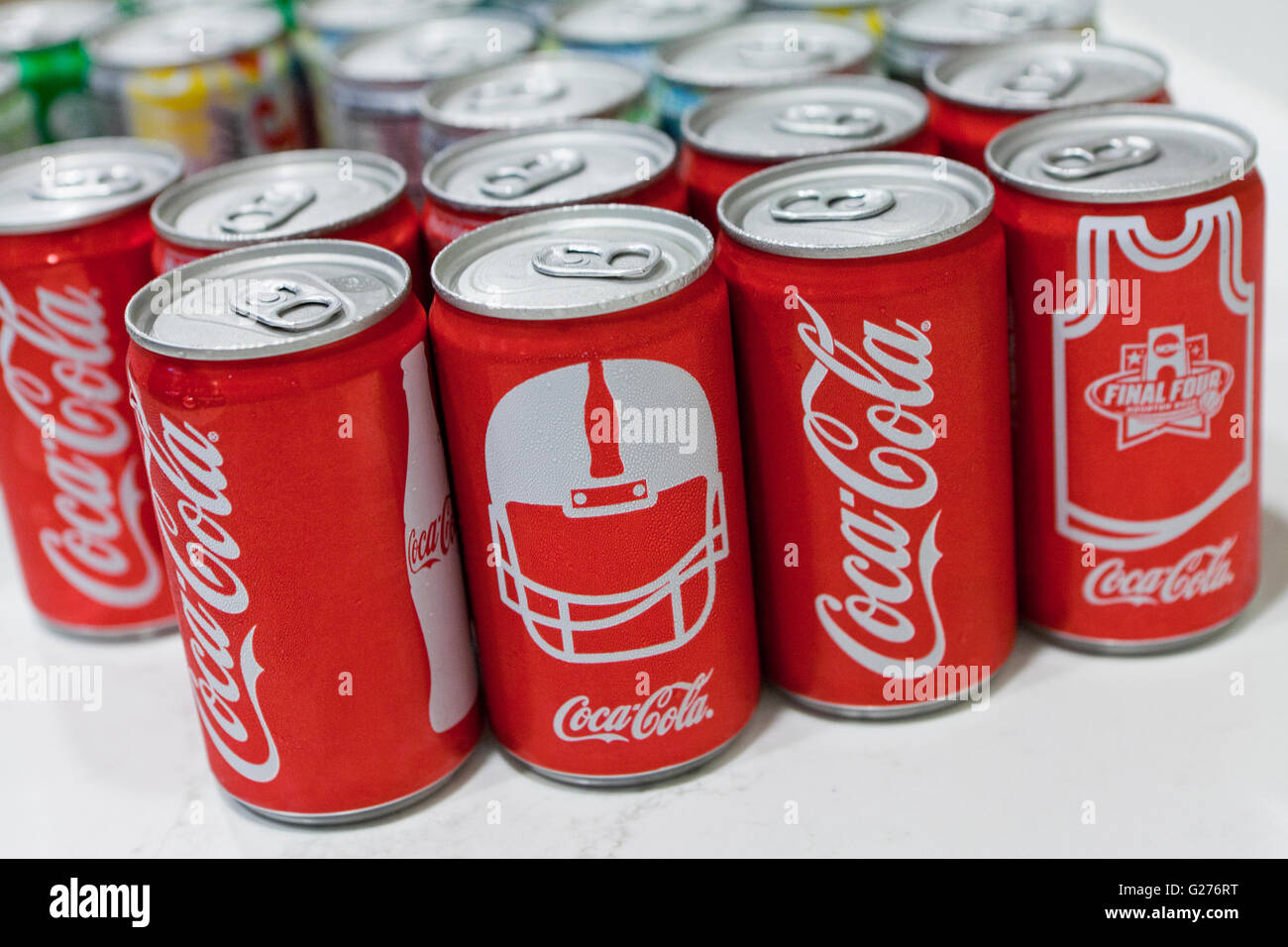 Coca Cola cans USA Stock Photo Alamy
