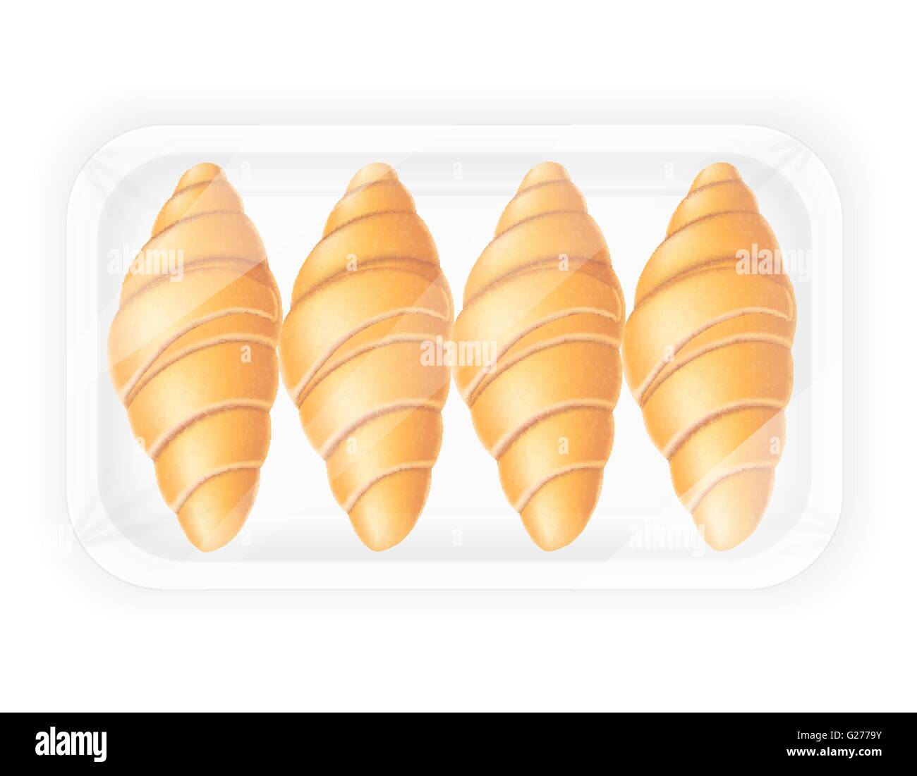 croissant in packaging vector illustration isolated on white background ...