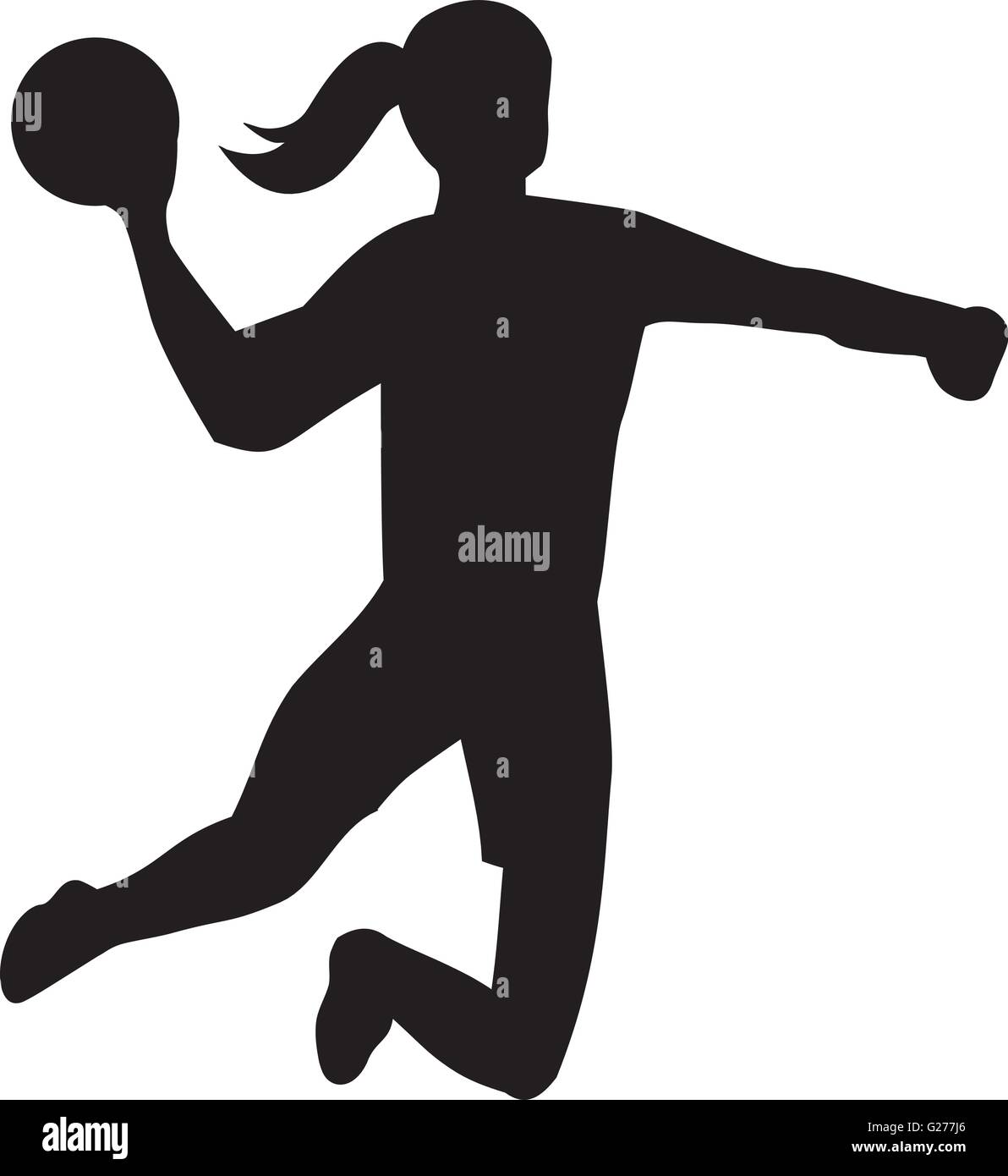 Handball Woman Throwing Ball Stock Vector Image & Art Alamy