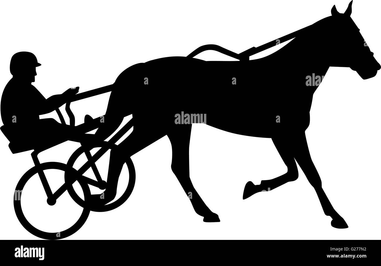 Harness racing silhouette Stock Vector Art & Illustration, Vector Image