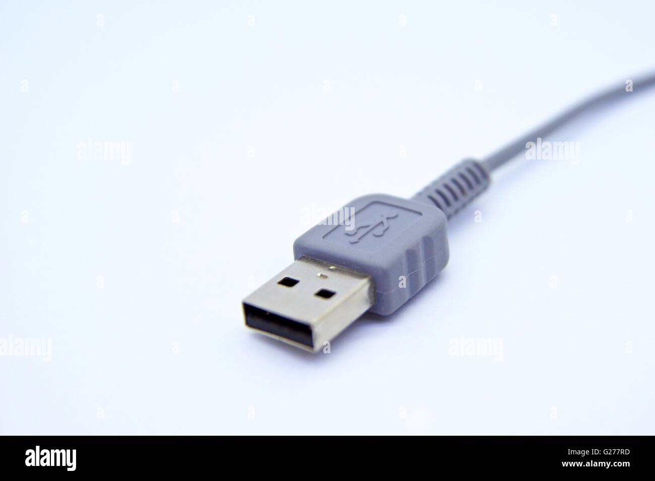 Grey USB data cable Stock Photo