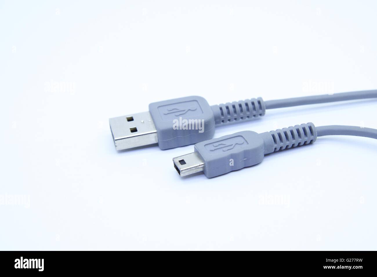 Grey USB data cable Stock Photo