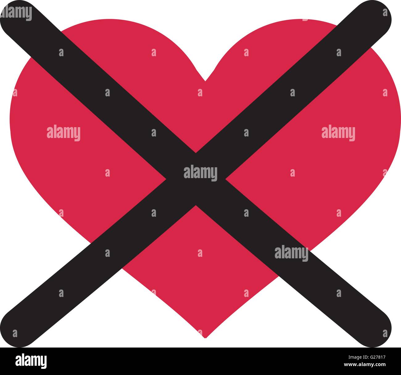 No love - heart crossed out Stock Vector