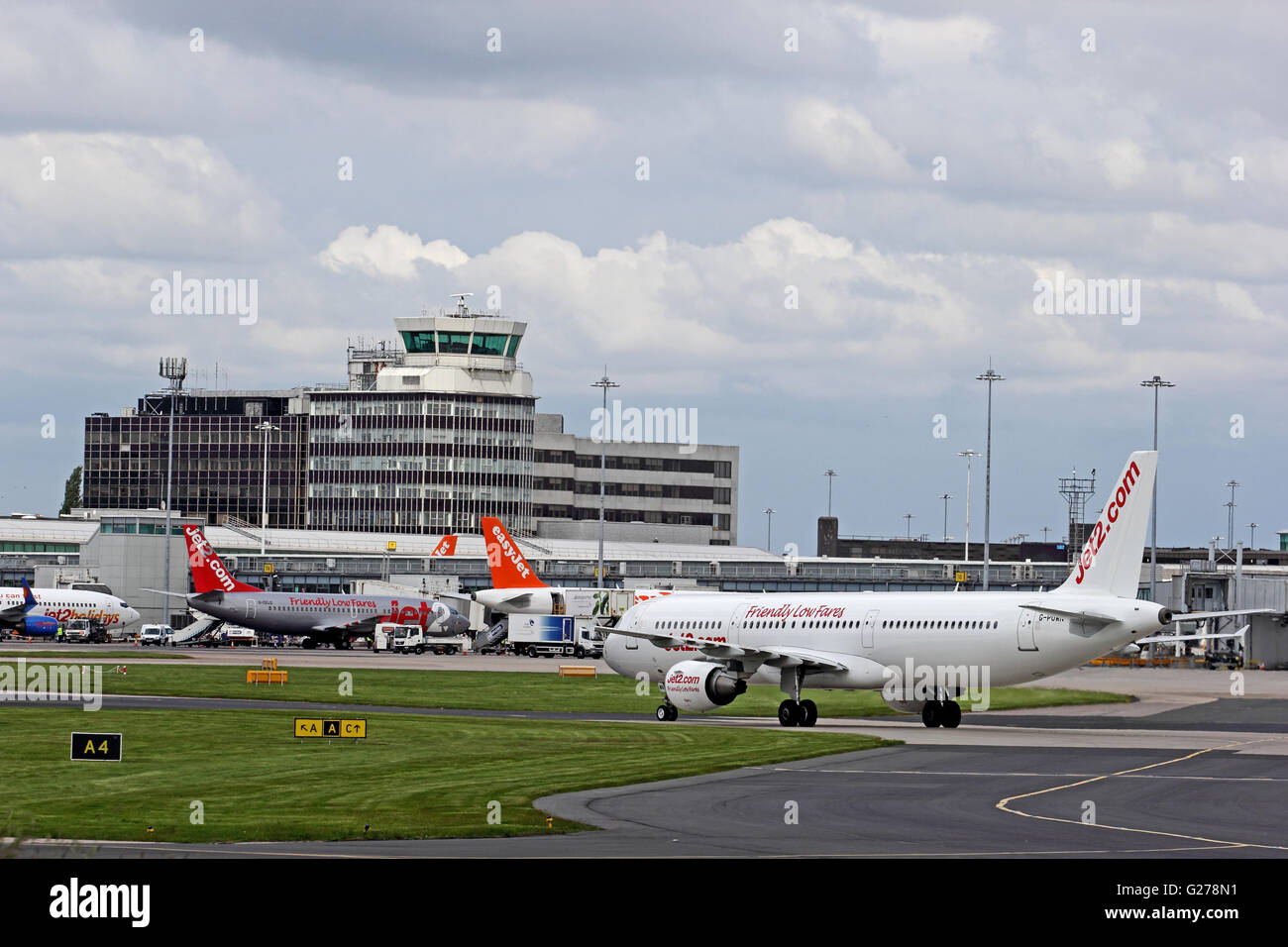Jet2 Airbus A321211 airliner approaching terminal at Manchester