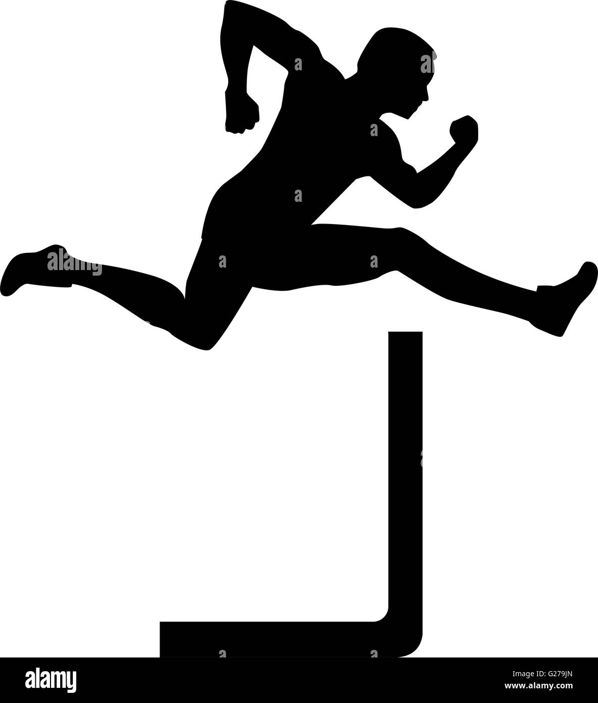 Man Jumping Over Hurdles Stock Vector Image Art Alamy