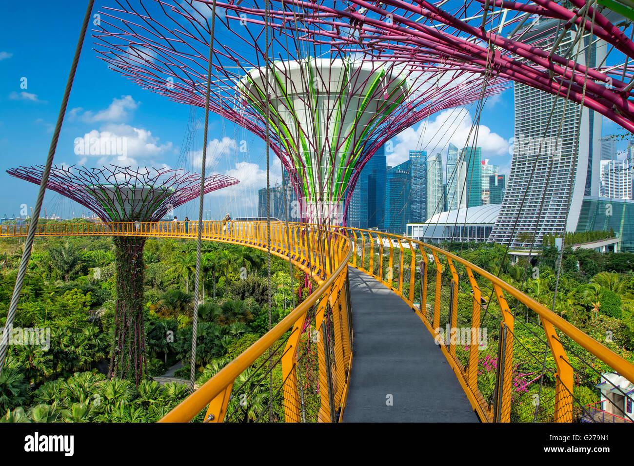 Gardens by the bay in Singapore Stock Photo