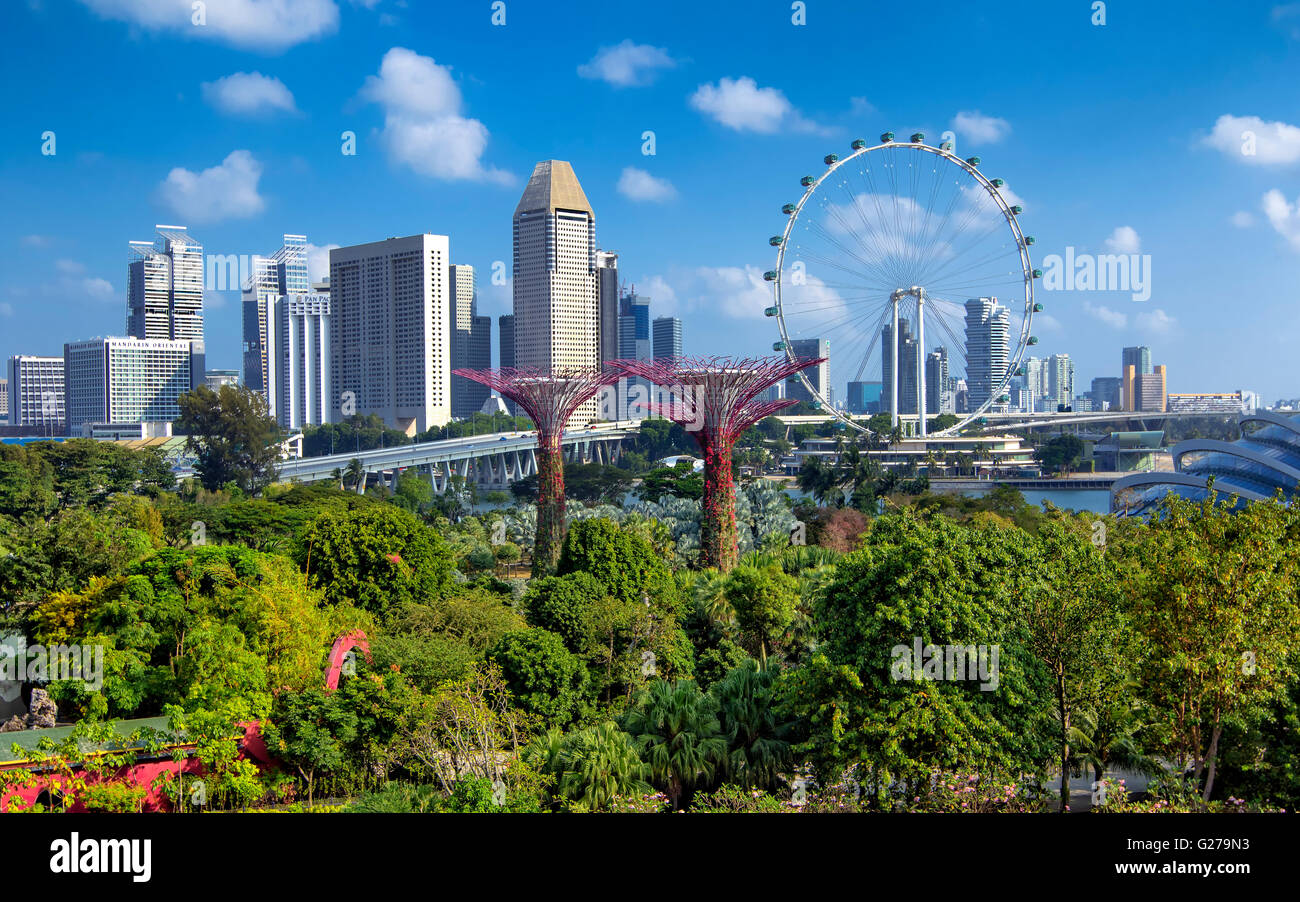 Gardens by the bay in Singapore Stock Photo