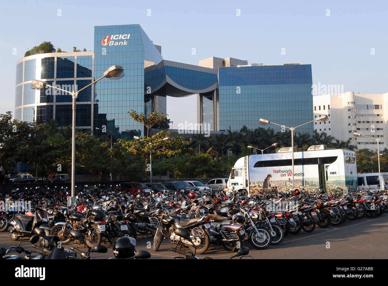 INDIA, Mumbai, business and finance complex Bandra-Kurla, ICICI Bank Stock Photo