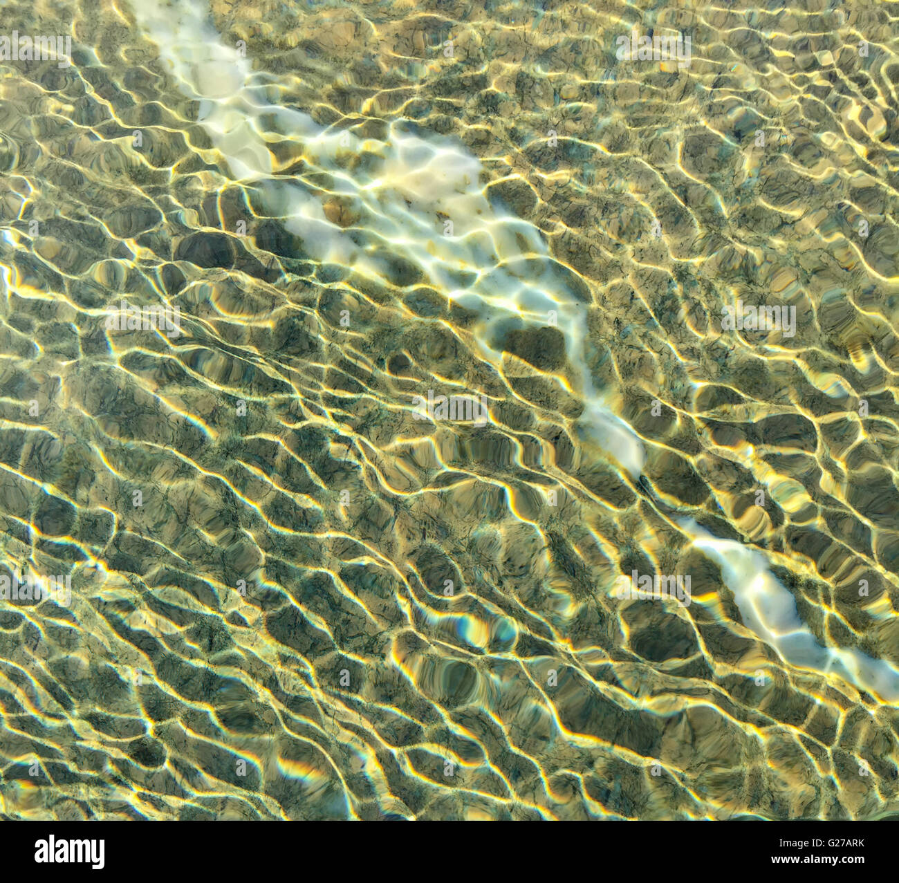 detail image of water floating in a pool in Greece Stock Photo