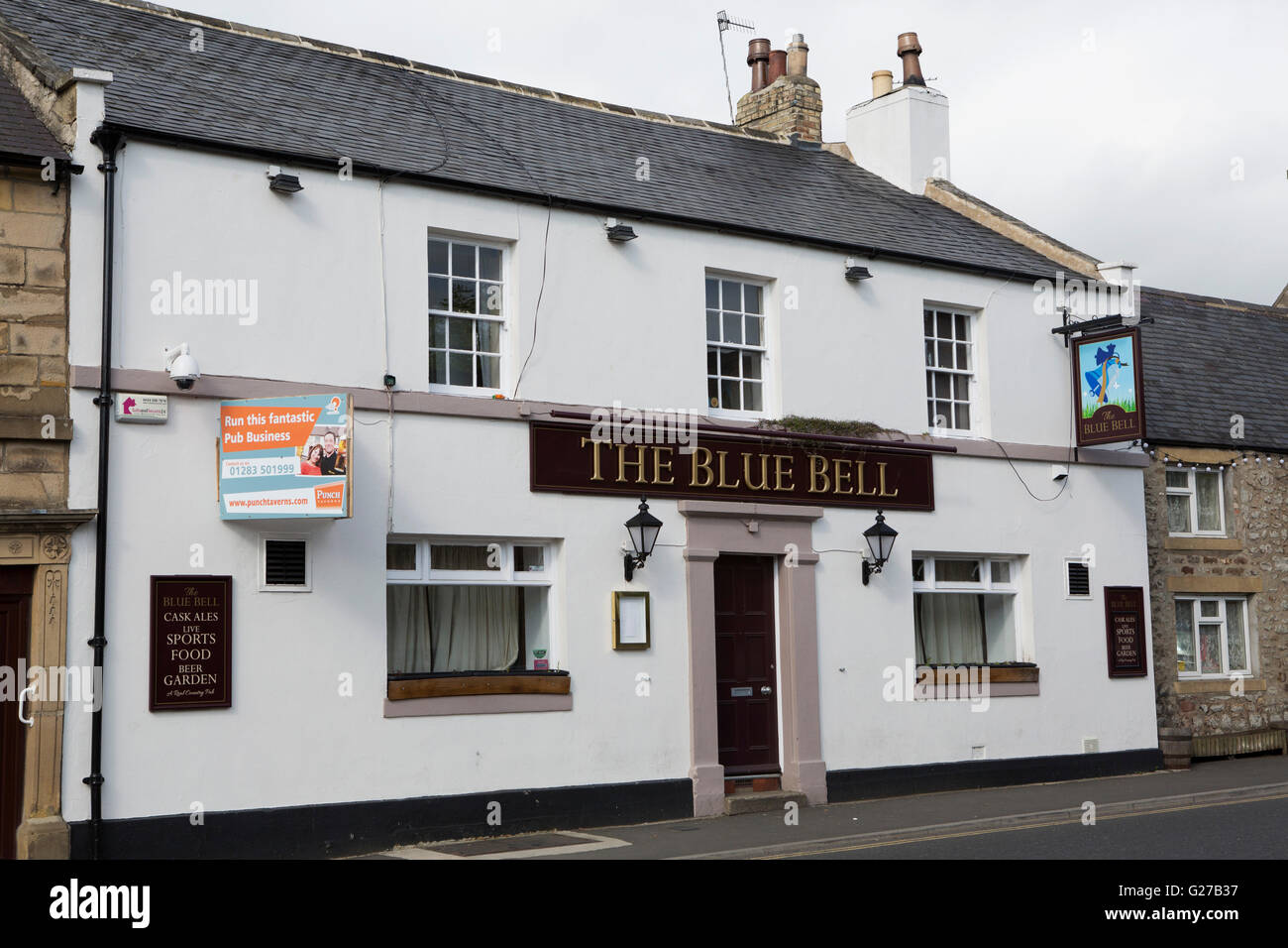 The Blue Bell pub in Corbridge, England. The town stands in the country's most northerly county, Northumberland. Stock Photo